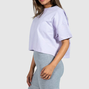 T-shirt à manches longues et col rond pour femme, haut décontracté basique, doux, extensible et léger, vente en gros - Product Image 3