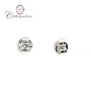 AU750 18K Ajuste de pendiente de Halo doble Oro blanco con diamante natural y oro rosa para fiesta de aniversario de boda de compromiso - Product Image 3