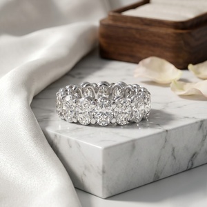 2.30CTW Lab Grown Oval Cut Prong <b>Set</b> Vintage 10K <b>Gold</b> for Certified Eternity <b>Ring</b> - Product Image 1