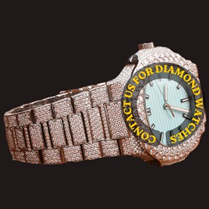 Reloj de Cuarzo de Lujo para Hombre con Esfera Azul Cielo, Caja Cuadrada, Oro Blanco, Estilo Hip Hop, con Diamantes Moissanite, Precio al por Mayor - Product Image 3