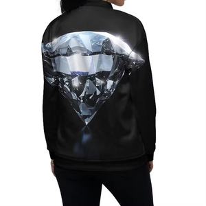 Blouson bombardier décontracté à sublimation manteau d'hiver fin de qualité supérieure veste réversible pour femmes recyclée à col montant et fermeture éclair - Product Image 4