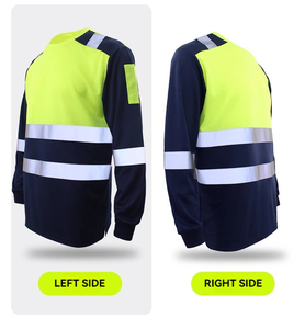 เสื้อสะท้อนแสงสำหรับงานก่อสร้าง ความปลอดภัยสูง น้ำหนักเบา ระบายอากาศดี คอกลม รับทำโลโก้ตามสั่ง โรงงาน OEM - Product Image 6