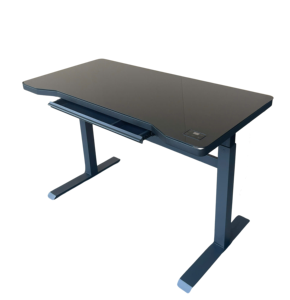 Modern Electric Adjustable Height <b>Desk</b> with Tempered Glass Top LED Lights USB Type-C <b>Standing</b> <b>Desk</b> - Product Image 1