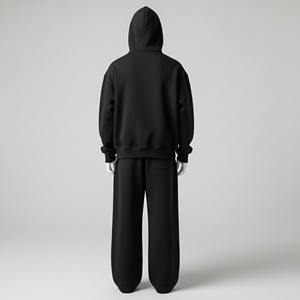 High Quality Winter Casual Fleece Sweatshirts and Sweatpants Tracksuits Set Custom 2 in 1 Solid Printed Regular Fit <b>Men</b> - Product Image 4