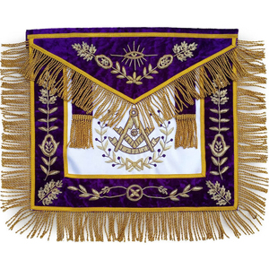 ผ้ากันเปื้อนหนังแท้ Master Mason จัดส่งรวดเร็ว ขอบทอง ซับในกำมะหยี่ เครื่องประดับพิธีกรรมเมสัน MOQ Supply - Product Image 5