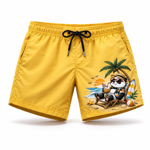 Shorts de Playa de Secado Rápido Personalizados para Hombre con Estampado de Panda de Dibujos Animados, Cintura Elástica, Trajes de Baño, Fabricante de Shorts de Baño al por Mayor OEM - Product Image 2