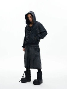 Sweat à capuche oversize en molleton pour homme, en coton biologique, effet délavé, personnalisable - Product Image 6