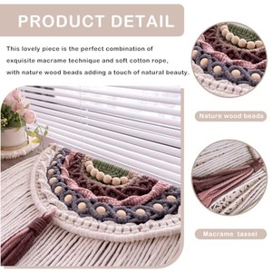 Macramé de Madera Mixta para Colgar en la Pared, Venta al por Mayor |   Tapiz Boho Hecho a Mano |   Aqdus Saleem - Product Image 2