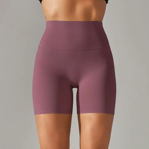 Shorts de course respirants taille haute pour femmes - Vêtements de sport en coton écologique à séchage rapide - Shorts de sport pour femmes en tissu tricoté - Product Image 2