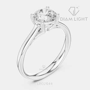 Bague de fiançailles solitaire ronde 1,10 carat, bijoux fins, certifiée IGI, or blanc 14 carats, diamant de laboratoire, bague d'anniversaire - Product Image 2
