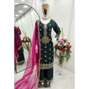 Beau haut pour femme-Ensemble Plazzo et Dupatta pour les fêtes - Product Image 1