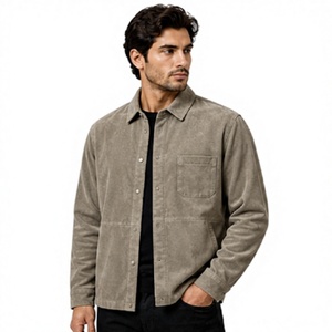 <b>Men's</b> Genuine Sheep Skin Shirt <b>Jacket</b> Button Front <b>Smart</b> Casual Overshirt Slim Fit Premium Outerwear Windproof Winter Stylish - Product Image 1