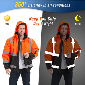 Wholesale Perfectionists <b>High</b> <b>Visibility</b> CE Certified Breathable Rip-Stop Zippered Reflective <b>Softshell</b> Polyester OEM Service - Product Image 4