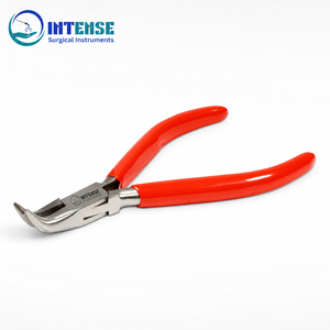 Pince à bec courbé professionnelle en acier inoxydable, pince de précision à pointe incurvée avec poignée antidérapante pour la fabrication de bijoux et le pliage de fils - Product Image 1