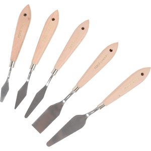 Set di 5 Spatole per Artisti in Acciaio Inossidabile Flessibile per Miscelazione di Colori Acrilici - Product Image 1
