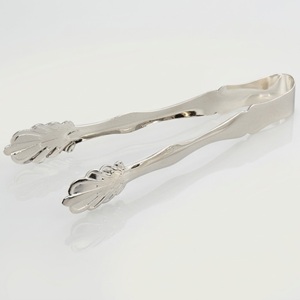 Custom Logo <b>Mirror</b> Polished Silver Plated Stainless Steel Ice Tongs Elegant <b>Shell</b> Shape Cocktail Serving Tongs For Home Bar - Product Image 1