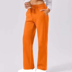 Leggings d'été amples pour le sport, extensibles, séchage rapide, résistants à la décoloration, en maille, à enfiler, couleur unie, taille élastique, avec poches - Product Image 1