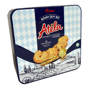 คุกกี้เนยพรีเมียม 230 กรัม รสหวาน บรรจุกล่องเหล็กสีน้ำเงิน บิสกิตจากซัพพลายเออร์เวียดนาม - Product Image 4