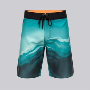 Shorts de bain extensibles pour hommes à imprimé par sublimation, en tricot Spandex, séchage rapide, pour la plage et le surf, personnalisables OEM, vente en gros, été - Product Image 2
