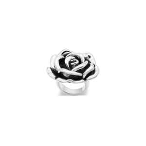 Women's Romantic <b>Open</b> Bloom Rose <b>Ring</b> by 925 Silver Vault - Product Image 1