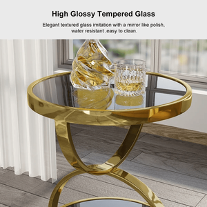 Wholesale Price Luxury Glass Top <b>Side</b> <b>Tables</b> <b>Gold</b> Plated Metal End <b>Table</b> for Living Room, Drawing Room, Office Coffee <b>Table</b> - Product Image 4