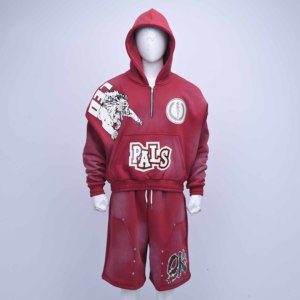 Drawstring High Quality <b>Hoodie</b> <b>and</b> <b>Shorts</b> <b>Set</b> For <b>Men</b> With Custom Regular Fit Sports design Gym Fitness <b>Set</b> <b>Men</b> Workout Casual - Product Image 1