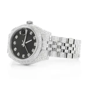 Reloj Mecánico de Lujo de Alta Calidad con Correa de Oro Blanco y Moissanita para Hombre y Mujer, Esfera Inteligente con Fecha, Edición Limitada - Product Image 2