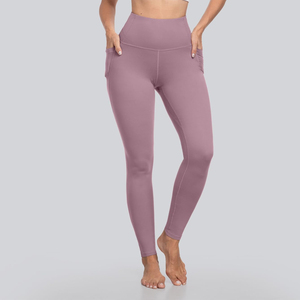Team <b>Builder</b> Custom Women's High Waist Yoga Leggings Side Phone Pockets Compression Gym Fitness Running Workout Satin Quick Dry - Product Image 4