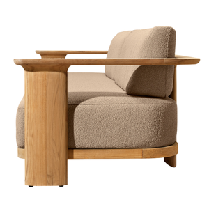 Premium Outdoor <b>Sofa</b> Natural Teak <b>Wood</b> <b>Frame</b> Two-Seater Patio Seating Contemporary Furniture for Hotel Balcony Terrace - Product Image 5