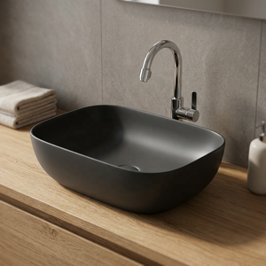 Vasque à poser ronde en céramique ivoire moderne, élégante, pour salle de bain et maison - Product Image 3