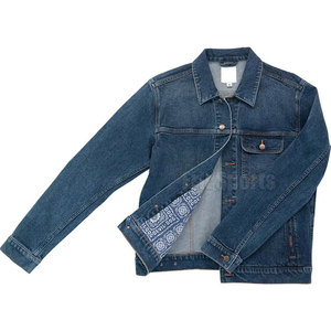 Veste en jean pour homme à col montant personnalisé, grande taille, respirante, écologique, streetwear d'extérieur, veste d'hiver avec logo frontal - Product Image 6