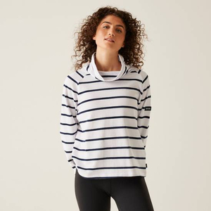 Sudadera de punto de algodón a rayas con cuello marinero de manga larga para mujer, informal, transpirable, de longitud completa, para primavera - Product Image 6