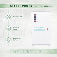 Stabilisateur de tension triphasé de qualité industrielle 60 kVA 380 V, régulateur automatique pour usine sidérurgique et machines lourdes
