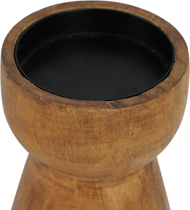 Ensemble de porte-bougies en bois de manguier fait main, style rustique vintage, pour salon et mariage - Product Image 3