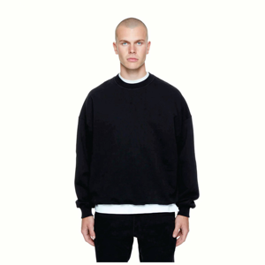 Sudadera de Hombre Negra, Corte Regular, de Poliéster/Algodón, Manga Larga, Estilo Casual Urbano, Cuello Redondo, con Logotipo Personalizado, para Otoño - Product Image 3