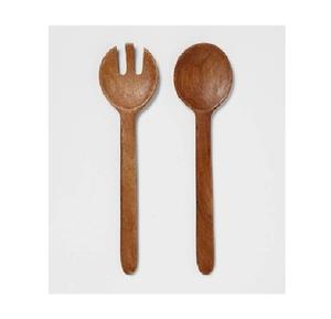 Cuillères en bois de teck naturel pour poêles antiadhésives, ensemble d'ustensiles de cuisine en bois de teck, ustensiles de cuisine en bois d'acacia - Product Image 1
