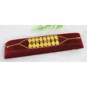 Luxury Brass Jewelry <b>Wedding</b> Pure Gold Plated hand Accessories Dubai Africa India hand Braslate for Women and Girls - Product Image 2