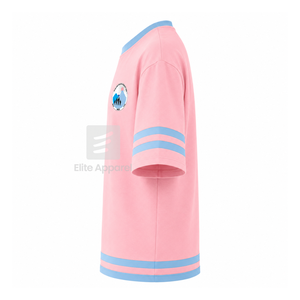 Camiseta personalizada de Jack & Jill of America con logo bordado en la parte delantera, color rosa y azul cielo, manga corta, para ropa griega unisex. - Product Image 4