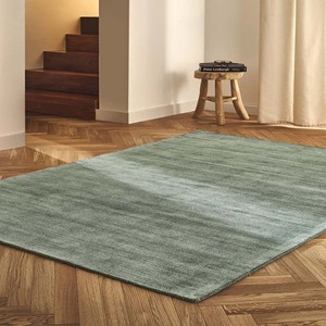 Tapis vert sauge uni, moquette minimaliste en viscose, tapis doux et moderne à poils ras pour salon, chambre, bureau, chambre d'enfant, décoration de sol, maison - Product Image 3