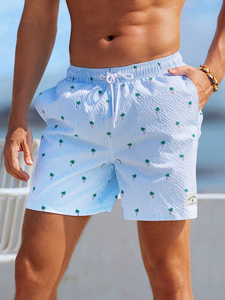 Shorts de plage d'été personnalisés grande taille pour hommes, short de surf et de bain respirant à séchage rapide, taille élastique, en coton/polyester - Product Image 5