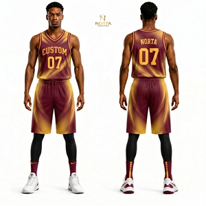 Uniforme de Baloncesto Estilo Michigan de Tela de Poliéster de Alto Rendimiento, Azul Marino y Amarillo Sublimado, Transpirable, Conjuntos Profesionales para Equipos - Product Image 2