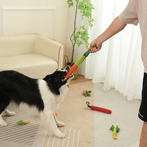 Jouet pour chien en nylon tressé durable et écologique en forme de carotte - Amusant pour les chats - Temps de jeu amusant avec nettoyage des dents pour les animaux de compagnie - Product Image 3