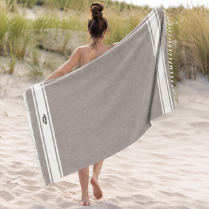 Serviette de plage Fouta à motif imprimé, haute absorption, taille et couleur personnalisées, 100% coton, serviette de plage Fouta rayée OEM. - Product Image 1