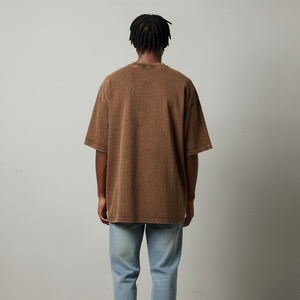 T-shirt Homme Rétro Vintage en Coton 100% Lavé à l'Acide, Coupe Ample Oversize, Style Hip Hop, Logo Personnalisé, Écologique et Séchage Rapide – OEM - Product Image 4