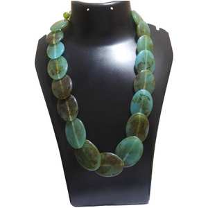 Collier de perles ovales en résine marbrée verte émaillée, écologique et haut de gamme, bijou élégant et tendance, artisanat en résine sur le thème de l'ange - Product Image 6