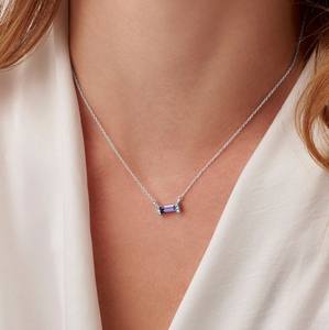 Collier en Tanzanite, pierre de naissance de décembre, en argent sterling 925, pendentif, cadeau d'anniversaire pour elle, cadeau pour jeune maman - Product Image 2