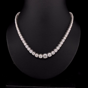 Collier en diamant, argent sterling 925, moissanite taille ronde, design élégant, bijoux fins, accessoire intemporel, fabriqué avec - Product Image 1