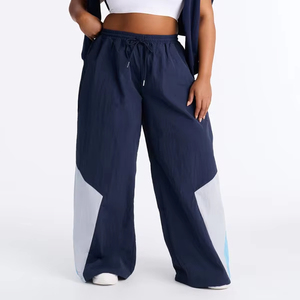 Pantalones Parachute de Pierna Ancha con Bloques de Color para Mujer, con Cordón Ajustable, Estilo Casual Urbano, OEM, Marca Privada, Pantalones para Hombre - Product Image 1