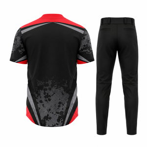 Ensemble uniforme de baseball personnalisé avec logo sublimé, maillot et pantalon en mesh à boutons, vente en gros, tenue de sport respirante pour entraînement d'équipe - Product Image 2