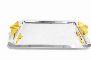 Metal Marble & Wood Contemporary Round Serving Tray/<b>Platter</b>-Eco-Friendly <b>Disposable</b> Party <b>Platter</b> - Product Image 5